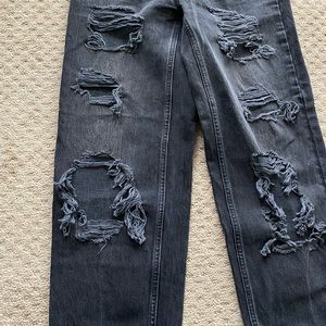 BDG High Waist Black Ripped Baggy Straight Leg Urban Outfitters Jeans. Size 25